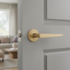 Luxury internal door handles – Arnica on Round Rosette in matt gold, featuring a refined modern lever